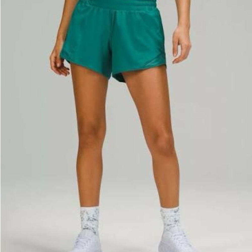 Lululemon Teal Lagoon Hotty Hot 4” Shorts